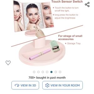 Deweisn tabletop tri fold lighted vanity